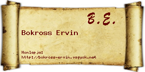 Bokross Ervin névjegykártya